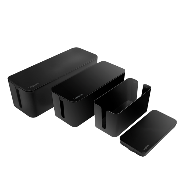Logilink Kabelbox-Set, 3 Größen, schwarz