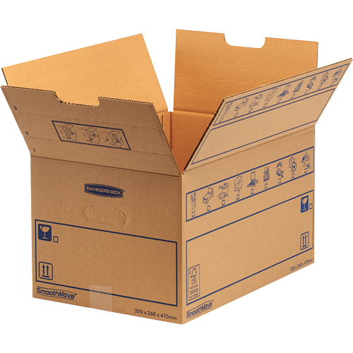 Bankers Box Umzugskartons SmoothMove Standard 47,5 x 32,5 x 27,0 cm, 10 St.