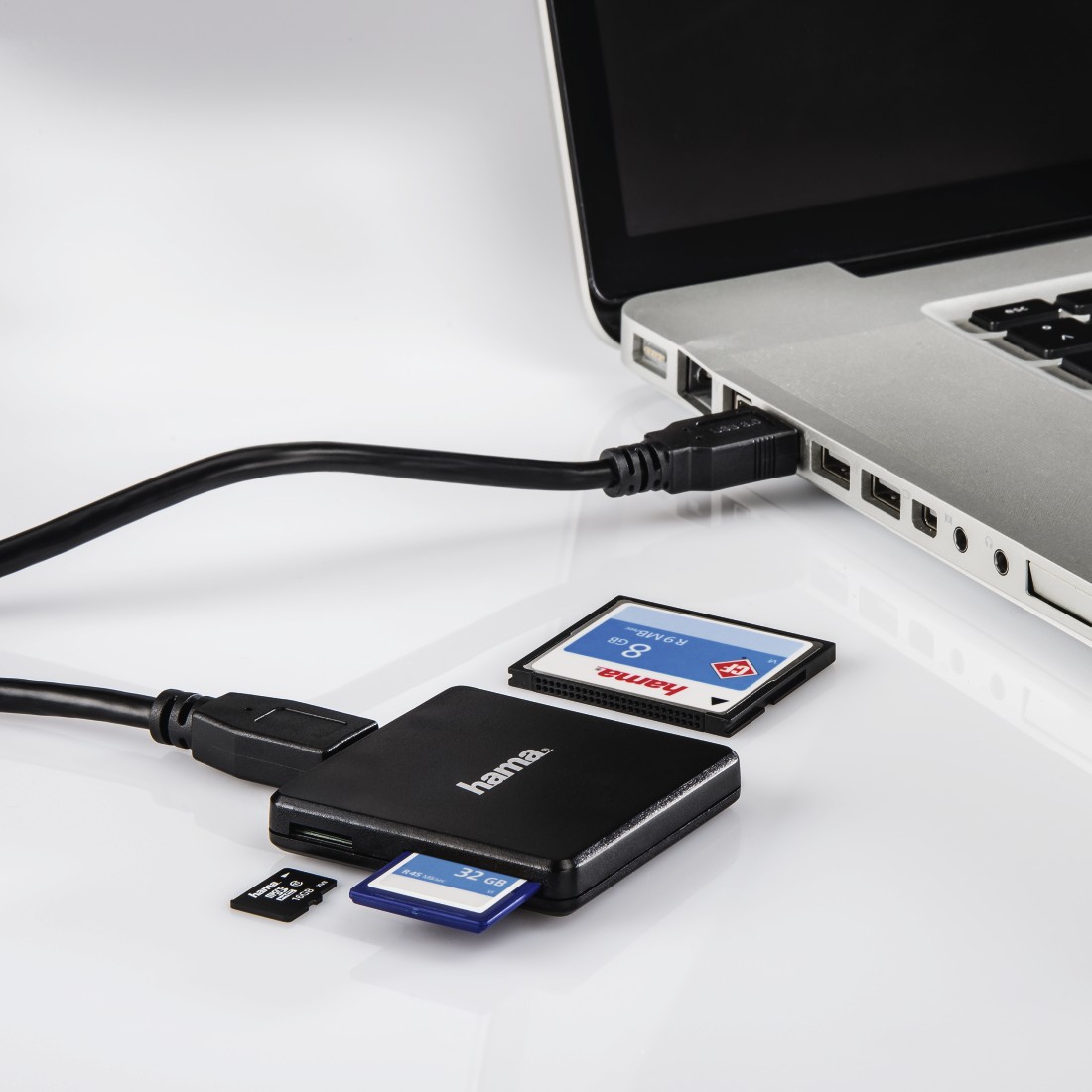 hama USB-3.0-Multikartenleser Multi-microSD, SD, Compact Flash-Kartenleser schwarz