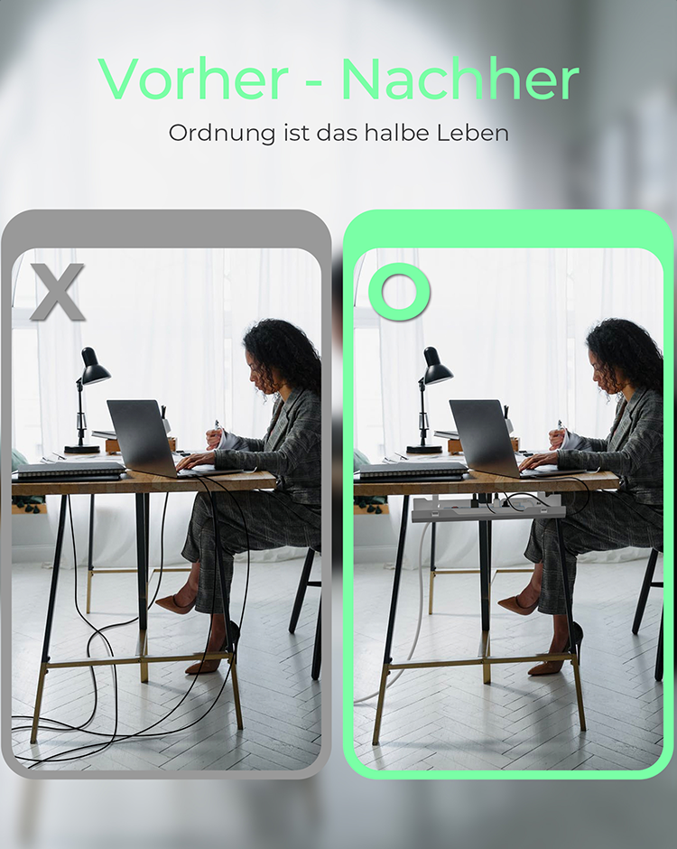 Kabelmanagementwanne IB-EWA100W-CM, für Schreibtische, Kabelführung