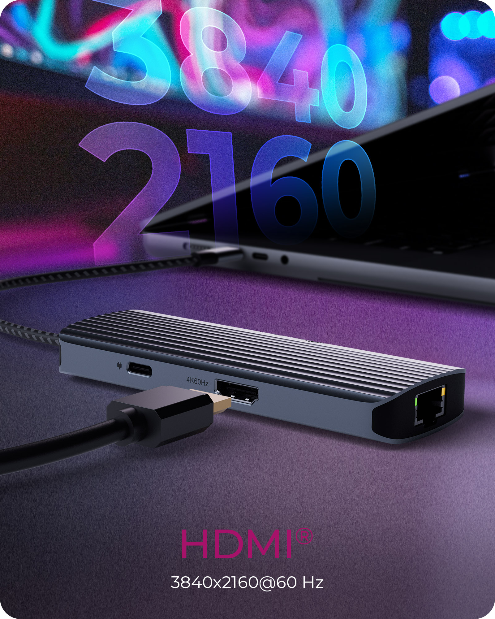 Dockingstation IcyBox 6 in 1 1xHDMI 4K60Hz, 3x USB-A