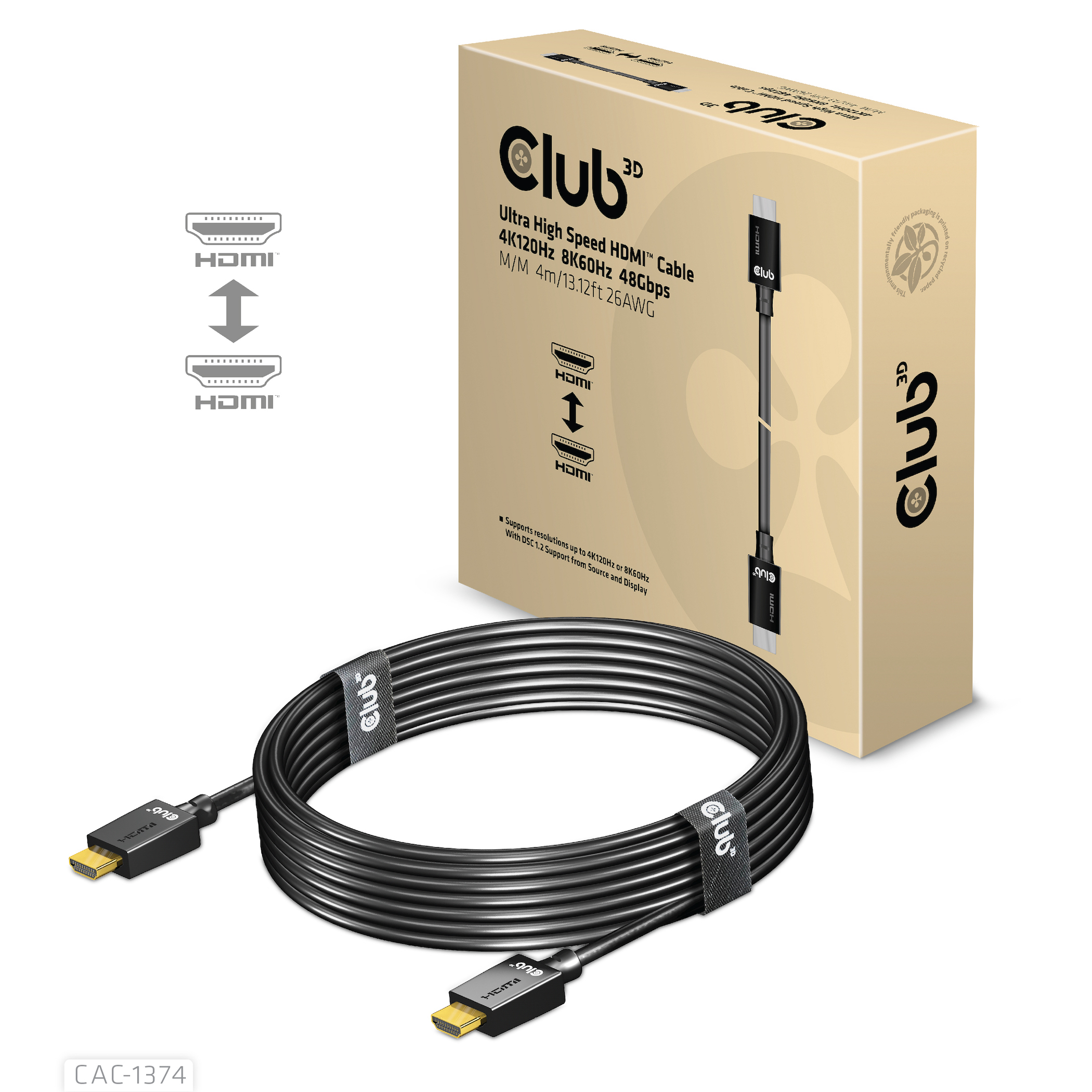 Club3D HDMI-Kabel A -> A 2.1 Ultra High Speed 10K HDR 4m retail