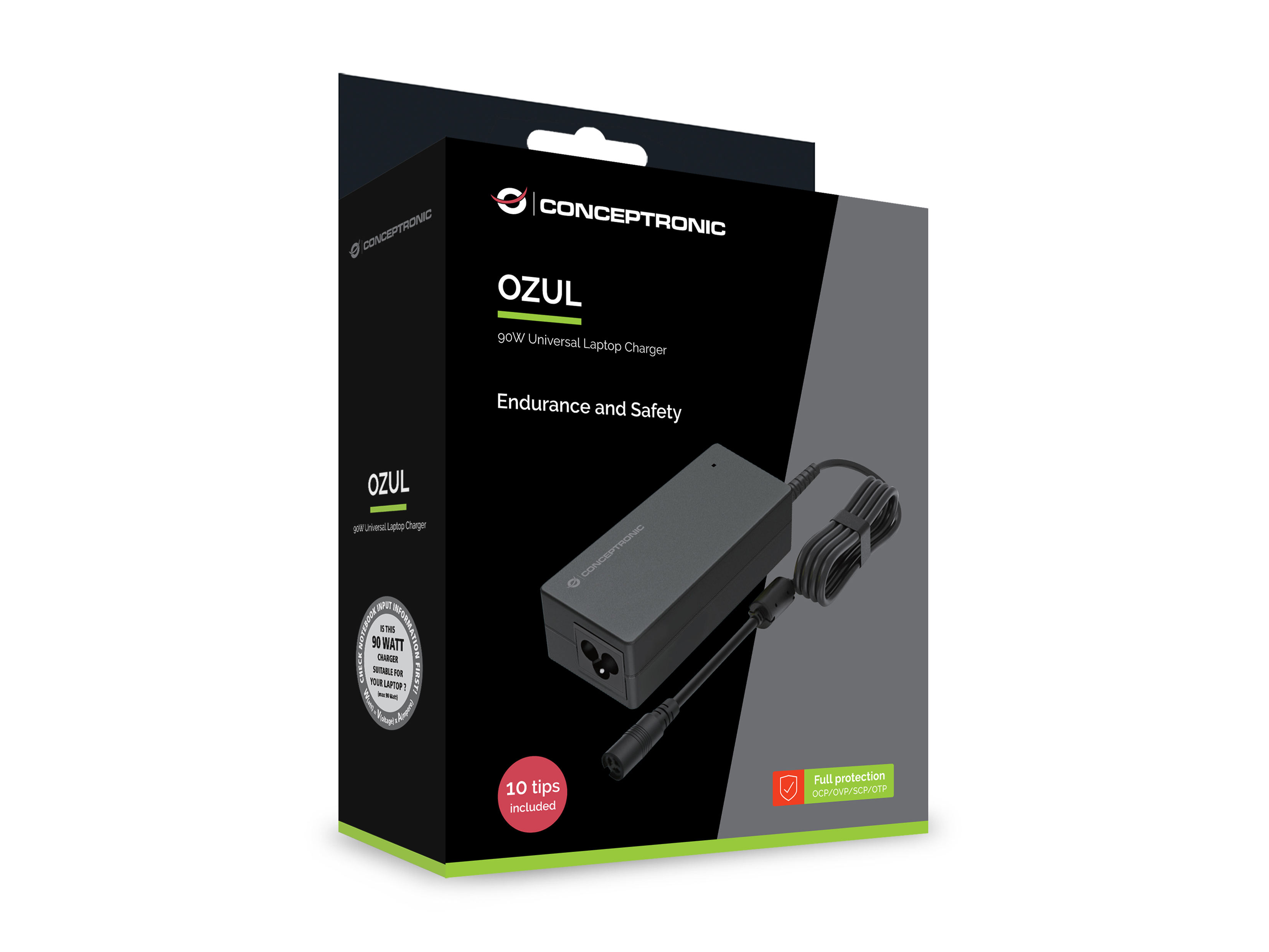 CONCEPTRONIC Univ. Notebook Netzteil inkl.10 Aufsätze 90W