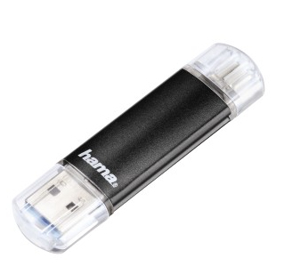 hama USB-Stick Laeta Twin schwarz 32 GB, 1 St.