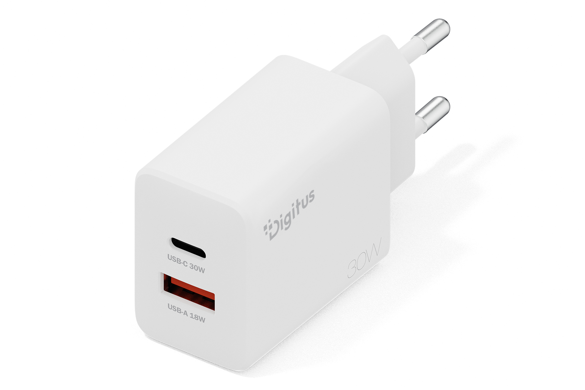 30W GAN CHARGER 1XUSB-C 1XUSB-A 30W 1XUSB-C 1XUSB-A WHITE