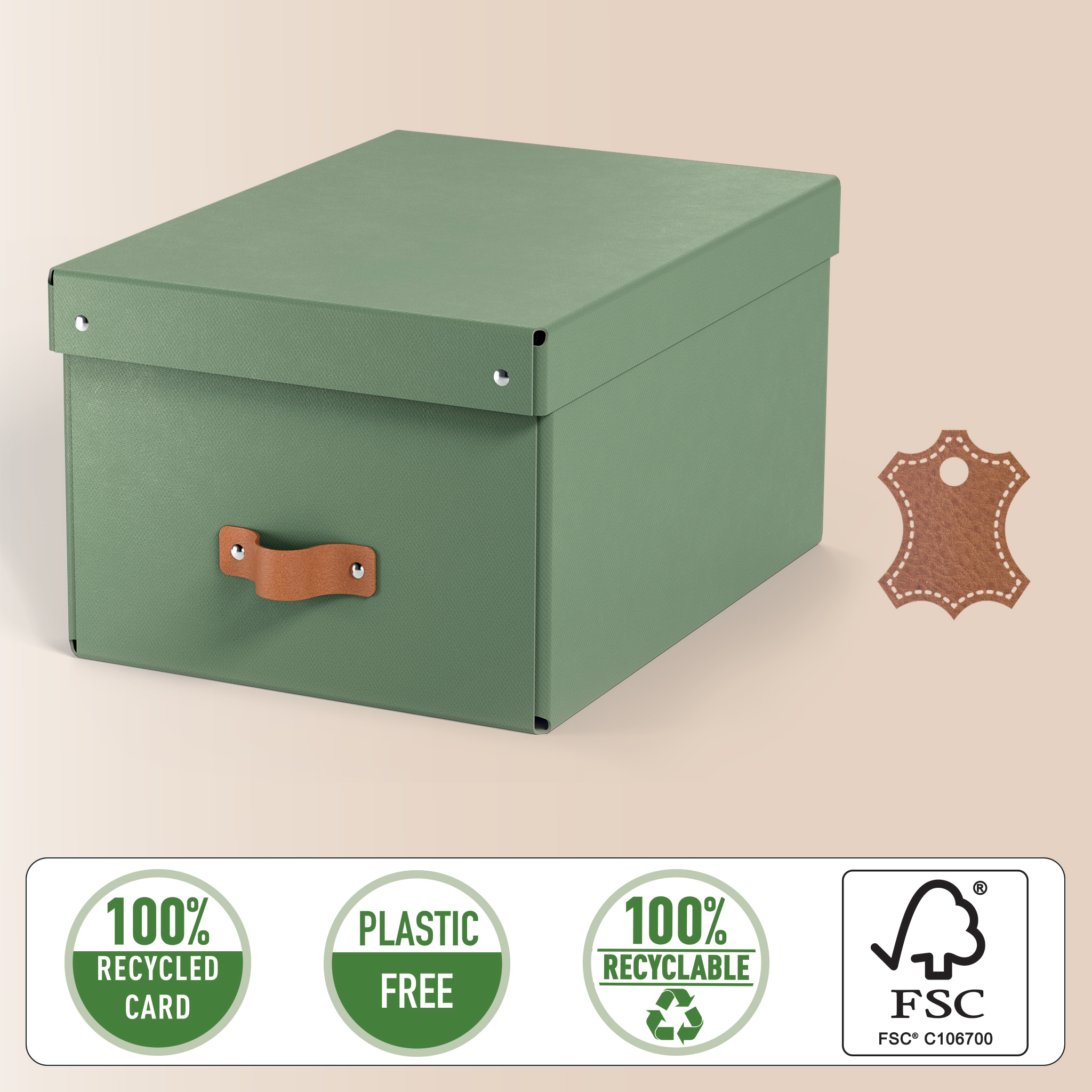 LEITZ Puro Aufbewahrungsboxen 17,0 l grün 27,0 x 37,0 x 20,0 cm, 2 St.