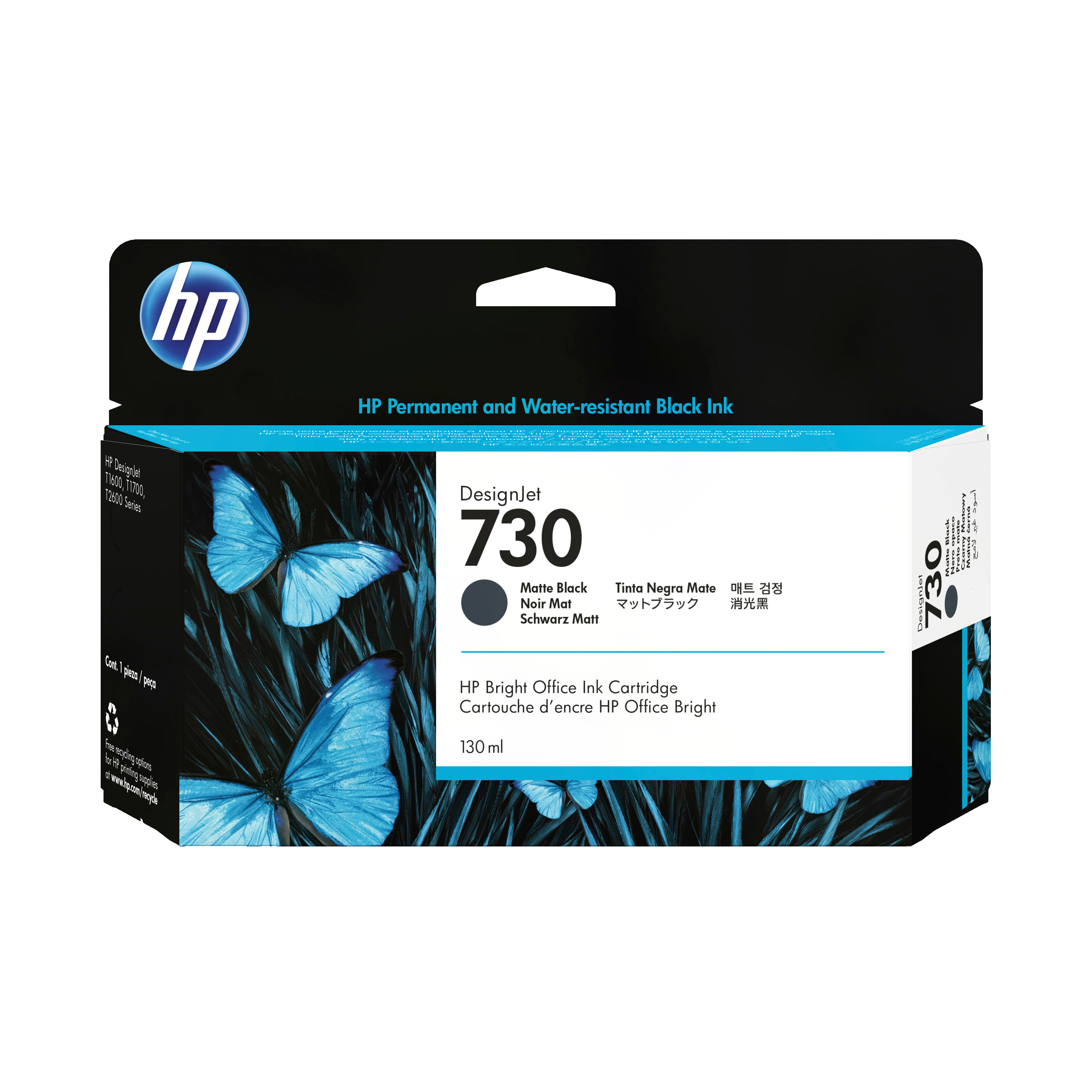 HP 730 130 ml Tinte Matt Schwarz