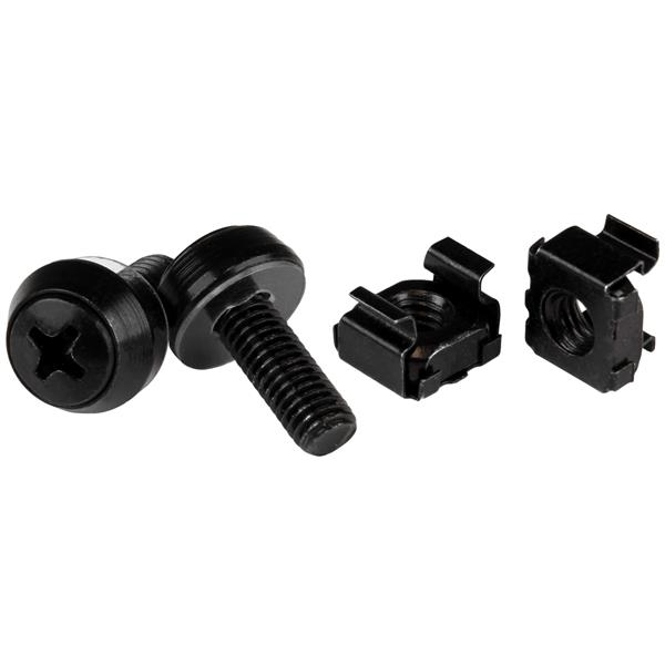 StarTech.com M6 x 12 mm Schrauben und Käfigmuttern 50er Pack Schwarz