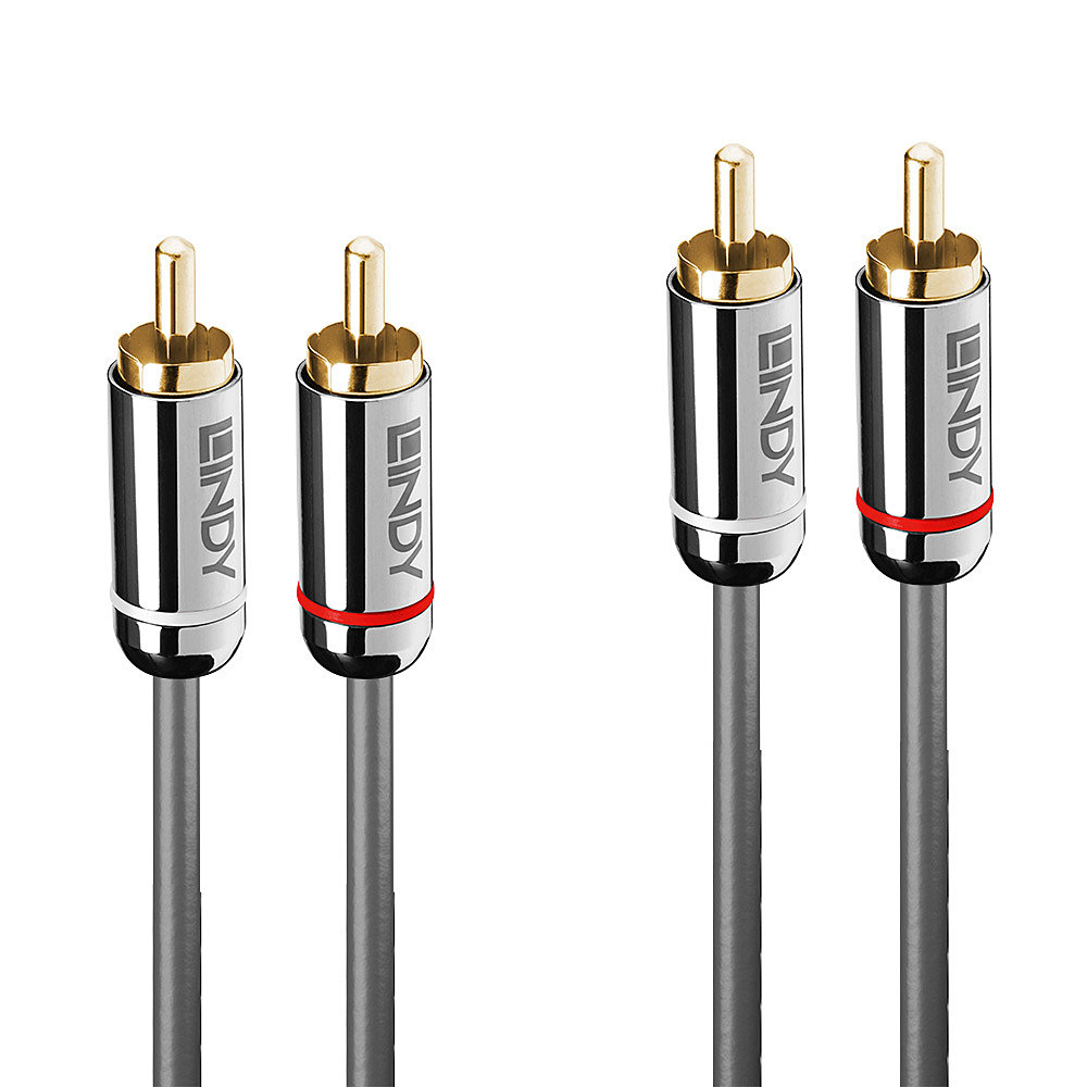 LINDY Audiokabel Dual Phono 3.5mm Cromo line 3m