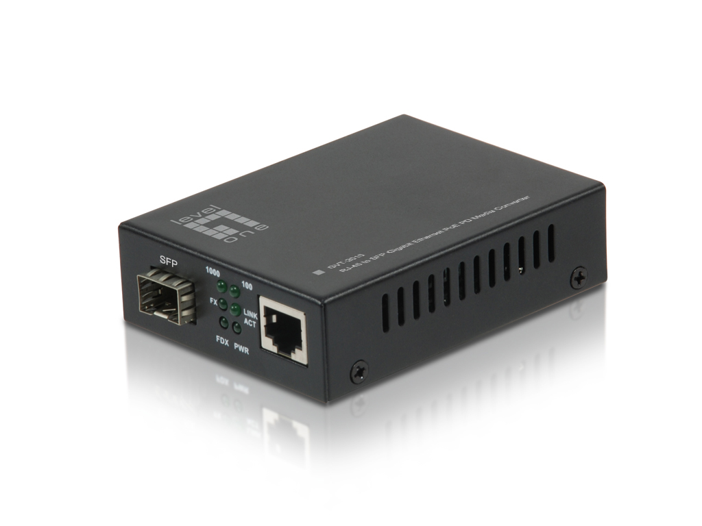 LevelOne Media Konverter RJ45->SFP GE PoE PD