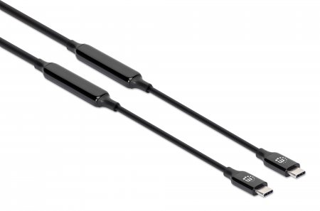 MANHATTAN USB 3.2 Gen 2 Aktives Typ-C Kabel 2x USB-C Stecker 5 m SuperSpeed+ USB 10 Gbit/s 60 W / 3 A vergoldete Kontakte schwarz