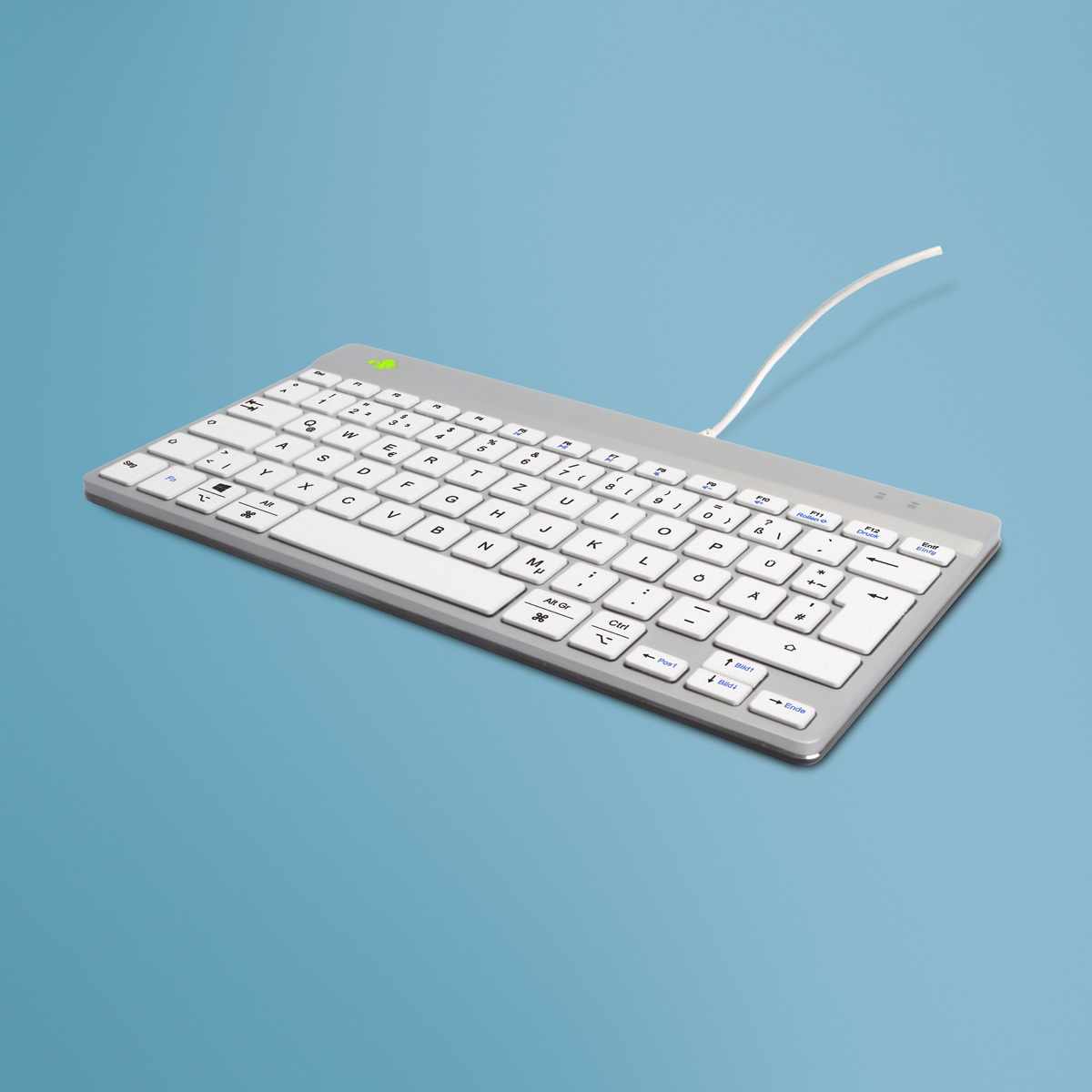 R-Go Tastatur Compact Break DE-Layout verkabelt weiß