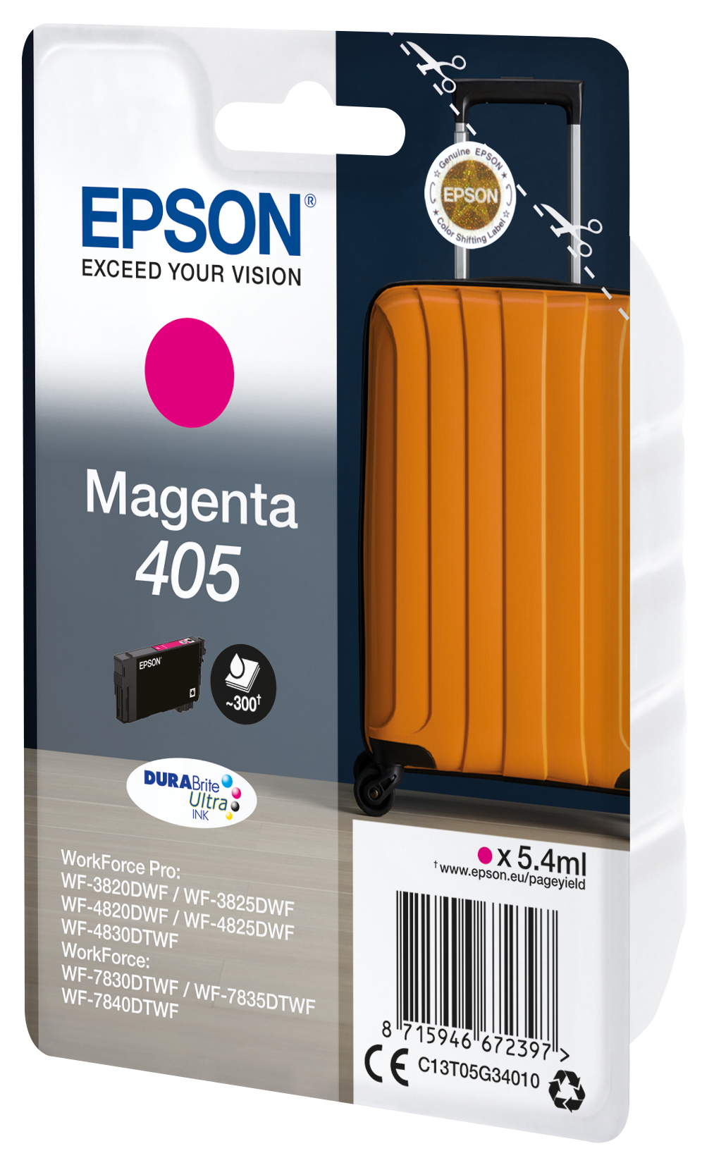 EPSON 2LB Singlepack Magenta 405 DURABrite Ultra Ink w/s