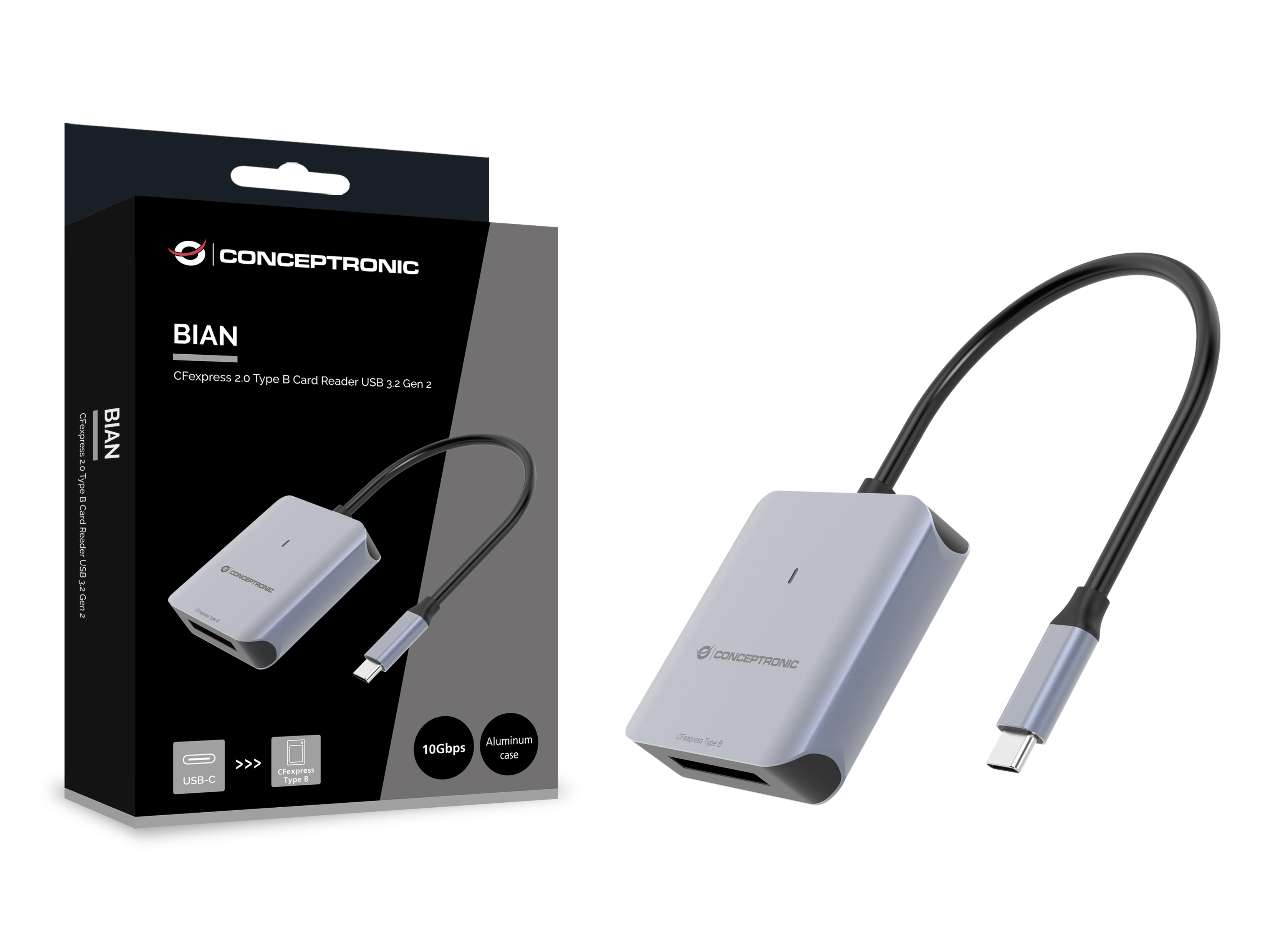 CONCEPTRONIC Kartenleser USB-C3.2->CFEXPRESS2.0 TypB schwarz