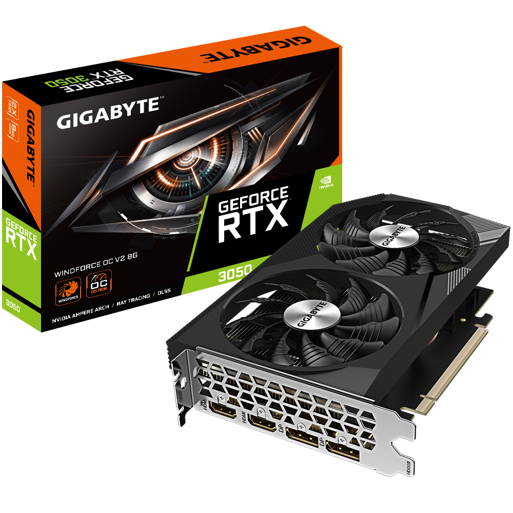 Gigabyte RTX3050 Windforce OC V2 8GB GDDR6 2xHDMI 2xDP
