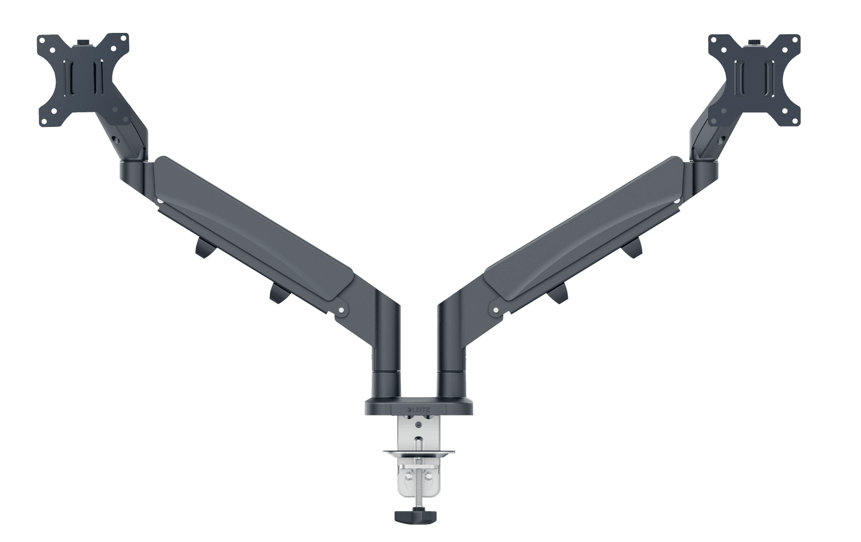 LEITZ Monitor-Halterung Ergo 65370089 dunkelgrau für 2 Monitore, Tischklemme