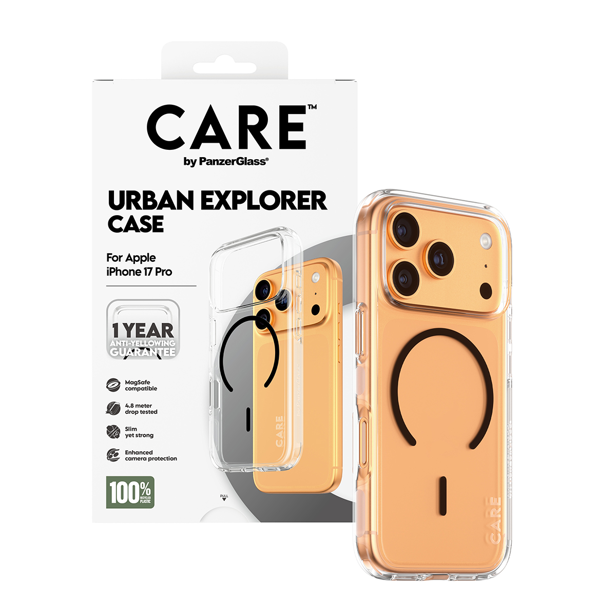 CARE BY FLAGSHIP CASE TRANSPARE W. BLACK MAGSAFE IPHONE 17 PRO