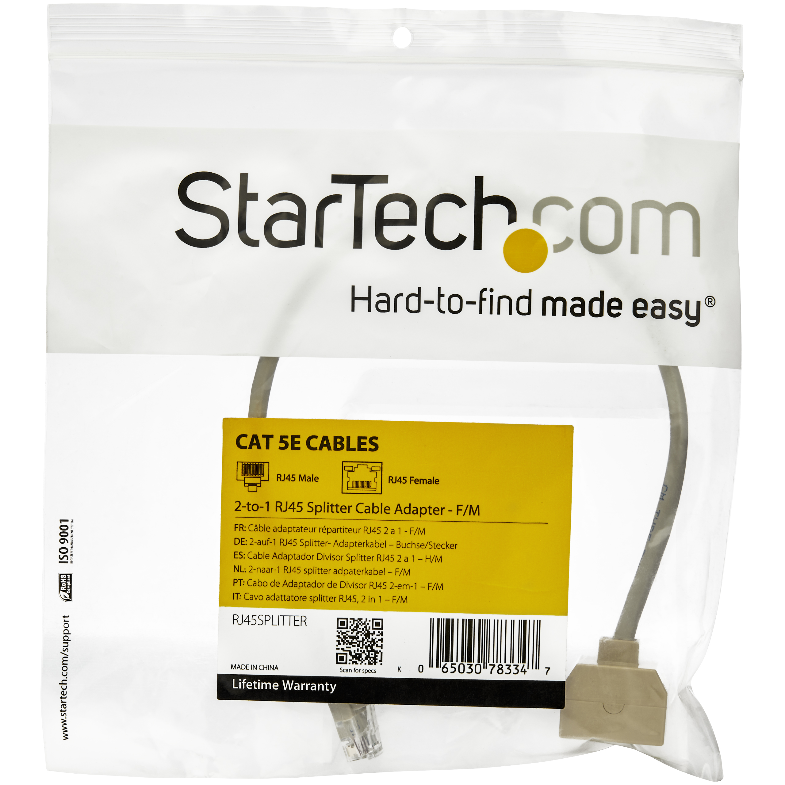 StarTech.com RJ45SPLITTER RJ45 Splitter 10/100 Mbit/s Grau