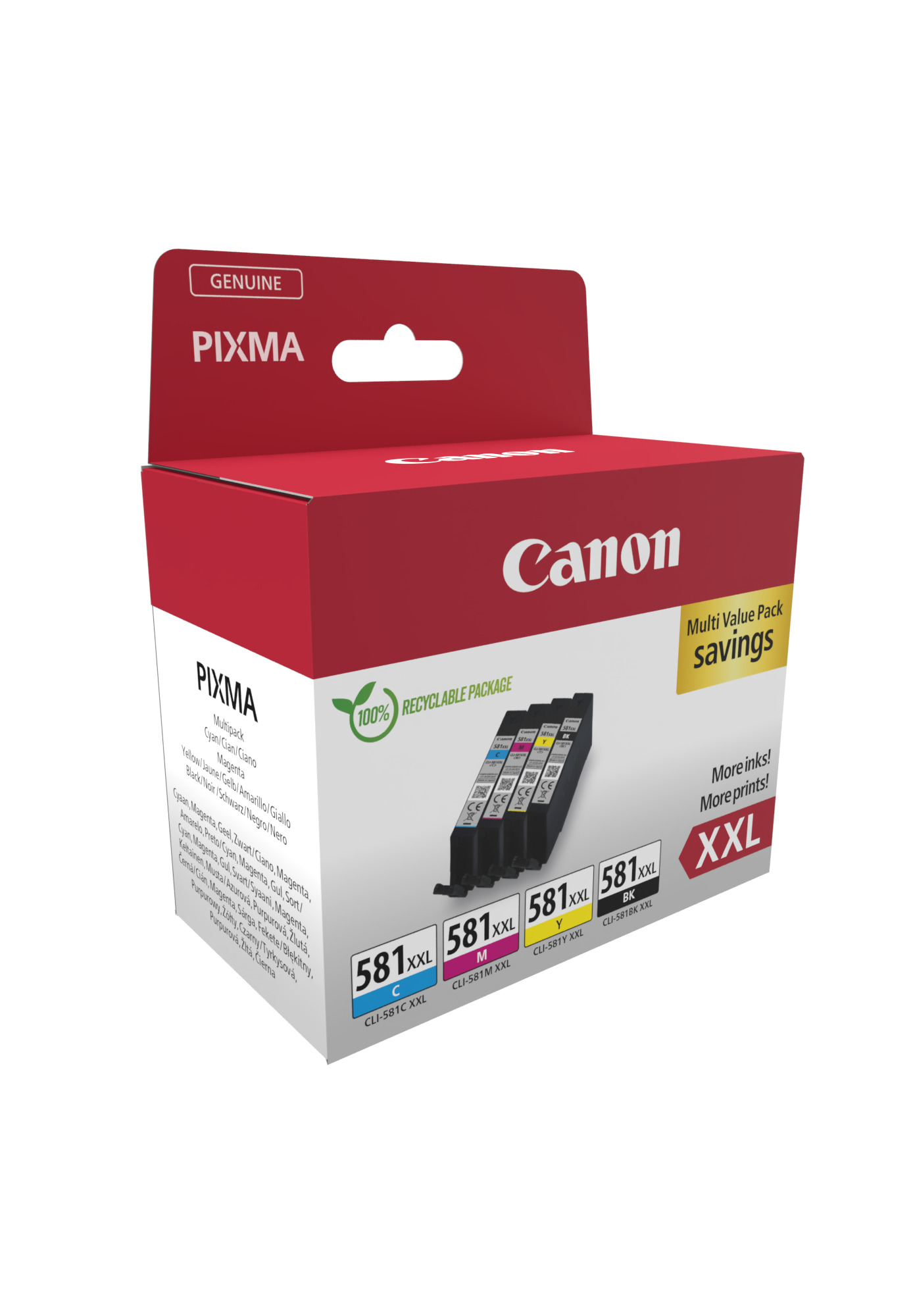 Canon CLI-581XXL BK/C/M/Y schwarz, cyan, magenta, gelb Druckerpatronen, 4er-Set