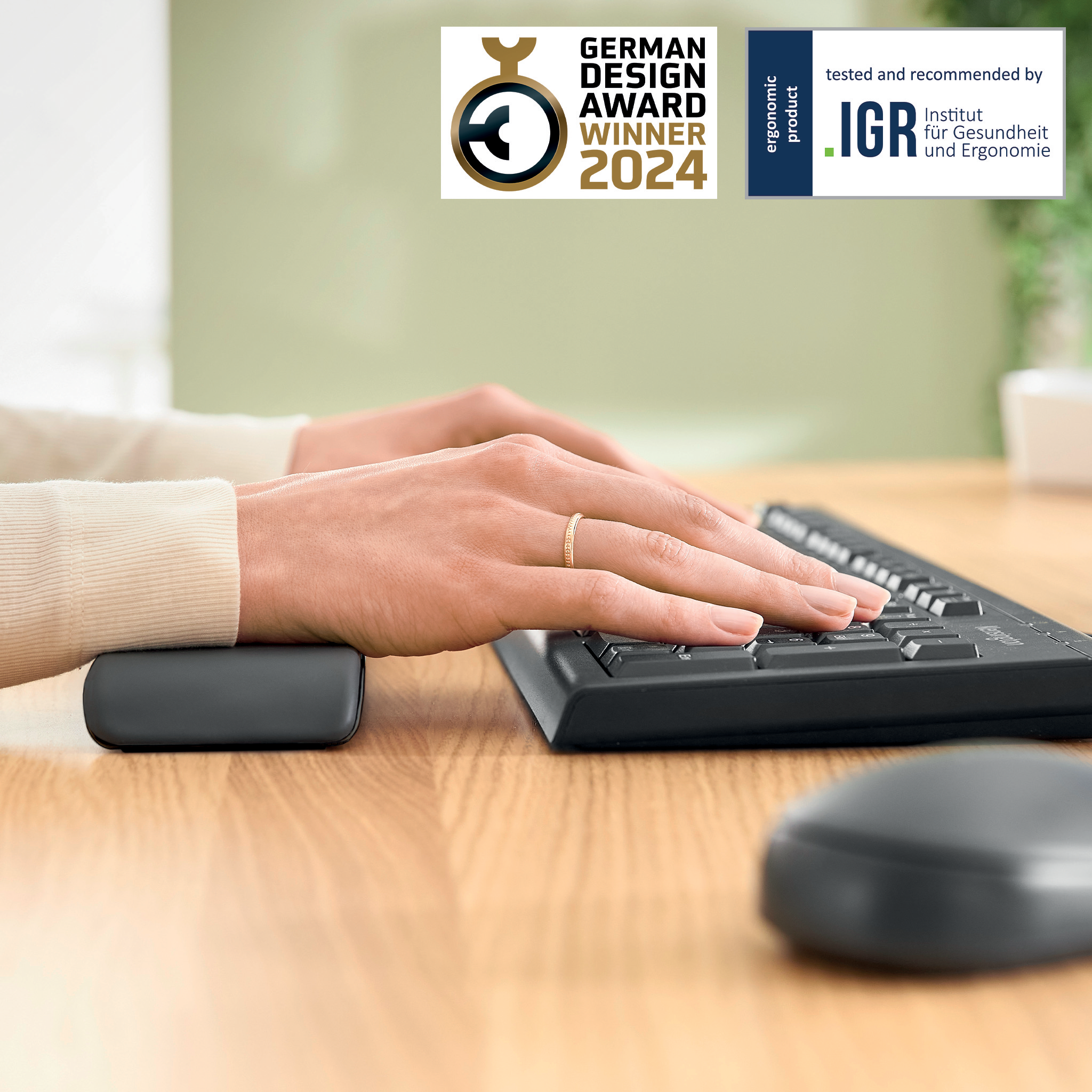 LEITZ Tastatur-Handballenauflage Ergo Cosy dunkelgrau