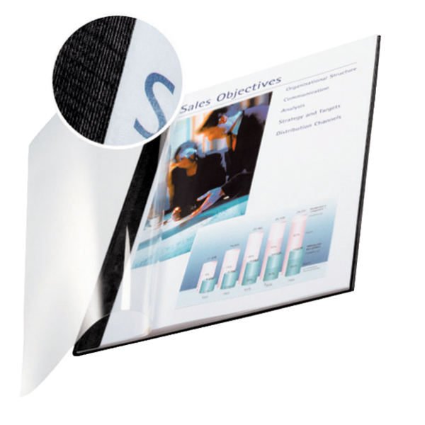 LEITZ Buchbindemappen schwarz Softcover für 71 - 105 Blatt DIN A4, 10 St.