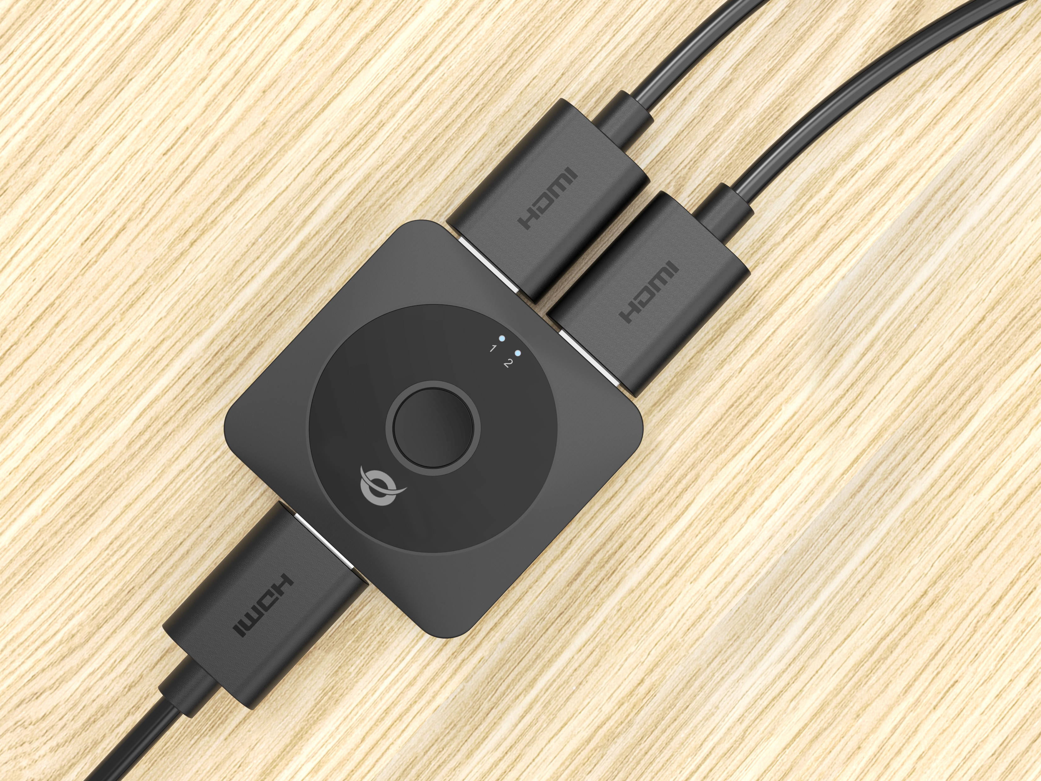 CONCEPTRONIC Switch 2-Port Bidir. 2xHDMI2.0 Bu/Bu schwarz