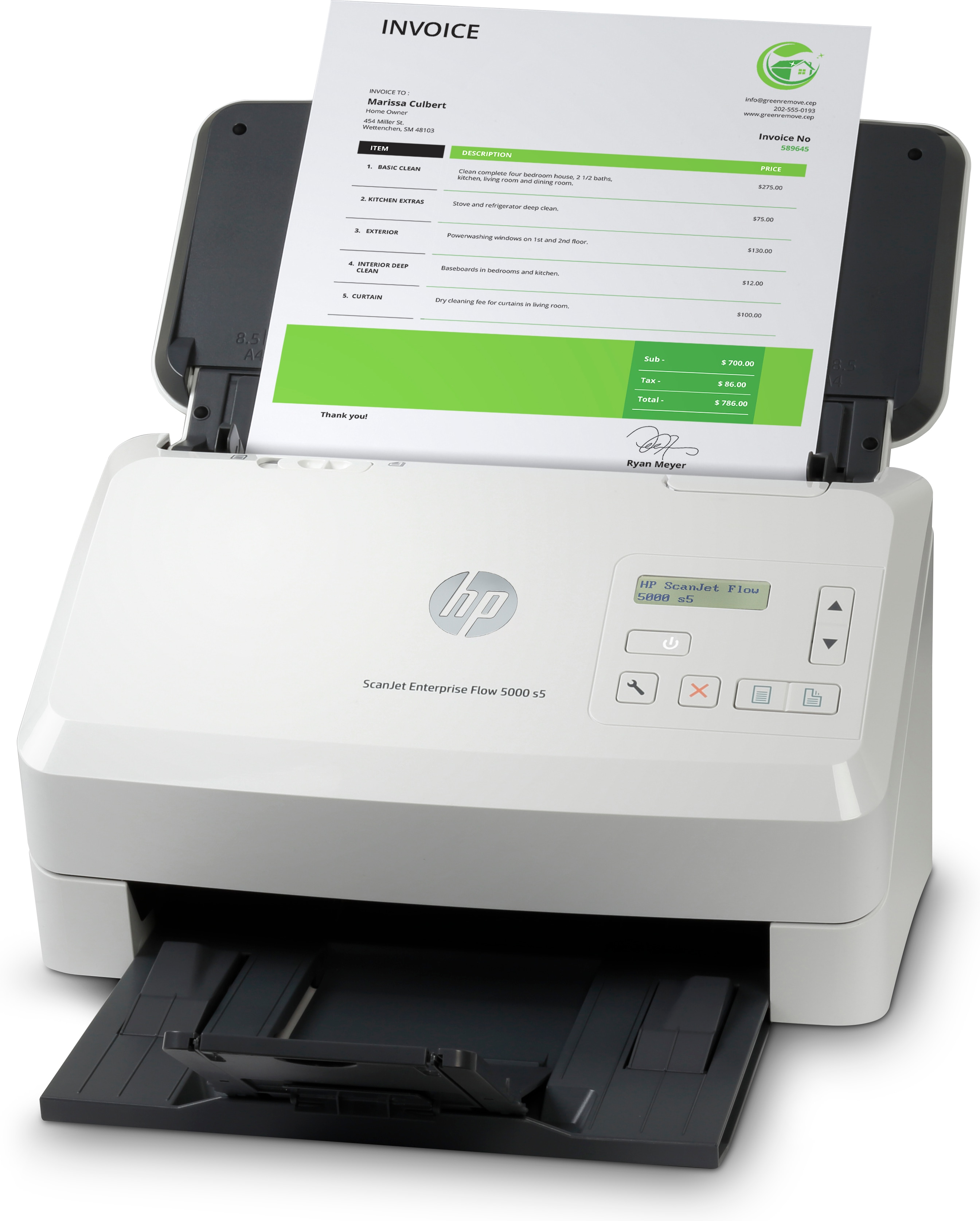 HP ScanJet Enterprise Flow 5000 s5 Document scanner CMOS CIS Duplex 216x3100mm 600dpix600dpi 65ppm ADF 80sheets 7500scans