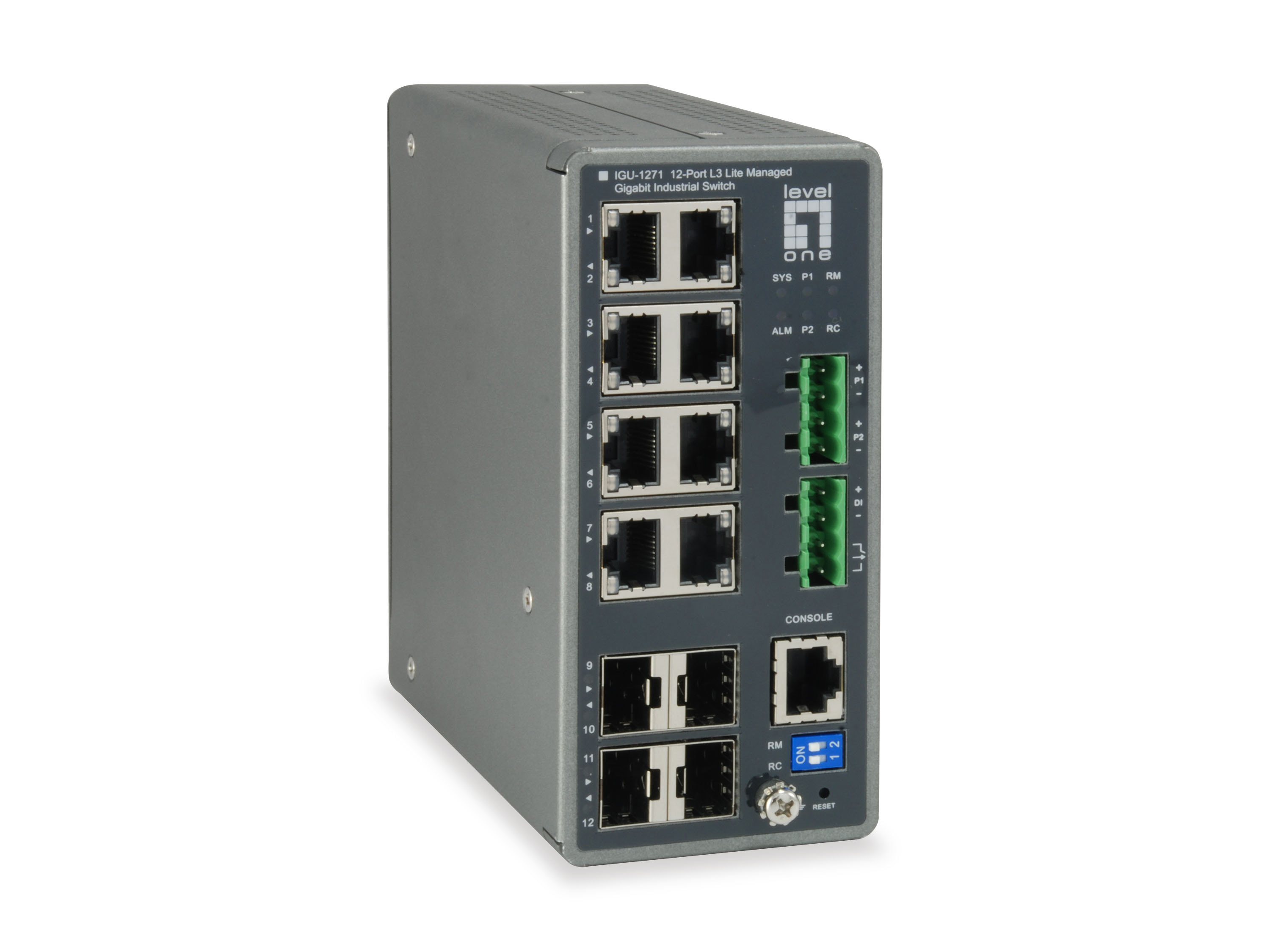 LevelOne Industr.Switch 8xGE/4xSFP TURING Managed L3