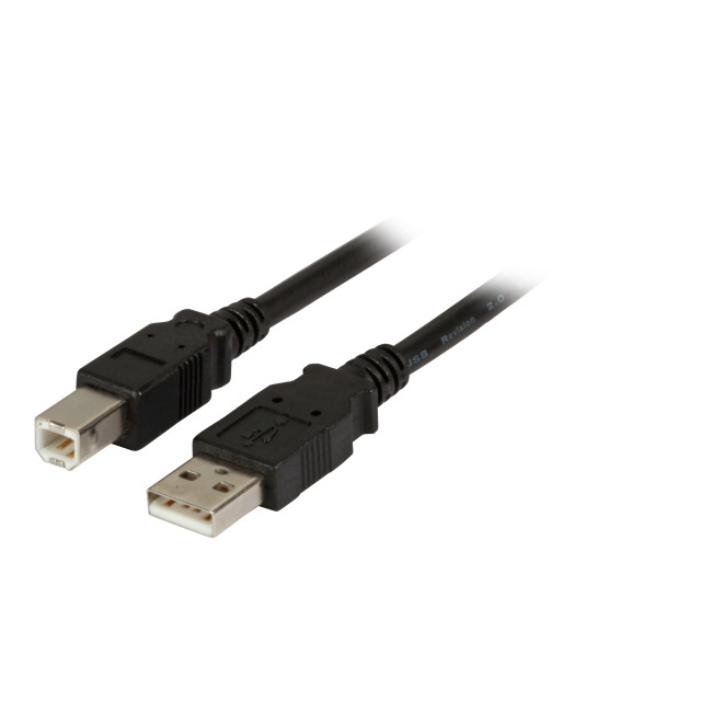 EFB USB2.0 Anschlusskabel Typ A Stecker auf Typ B Stecker Premium Schwarz 5m