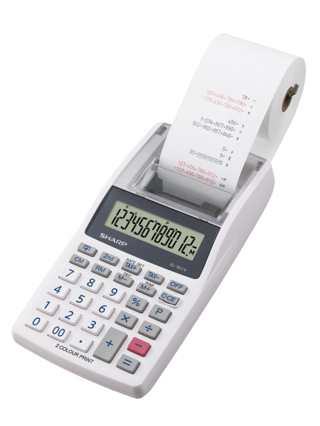 SHARP EL-1611V Tischrechner druckend weiß