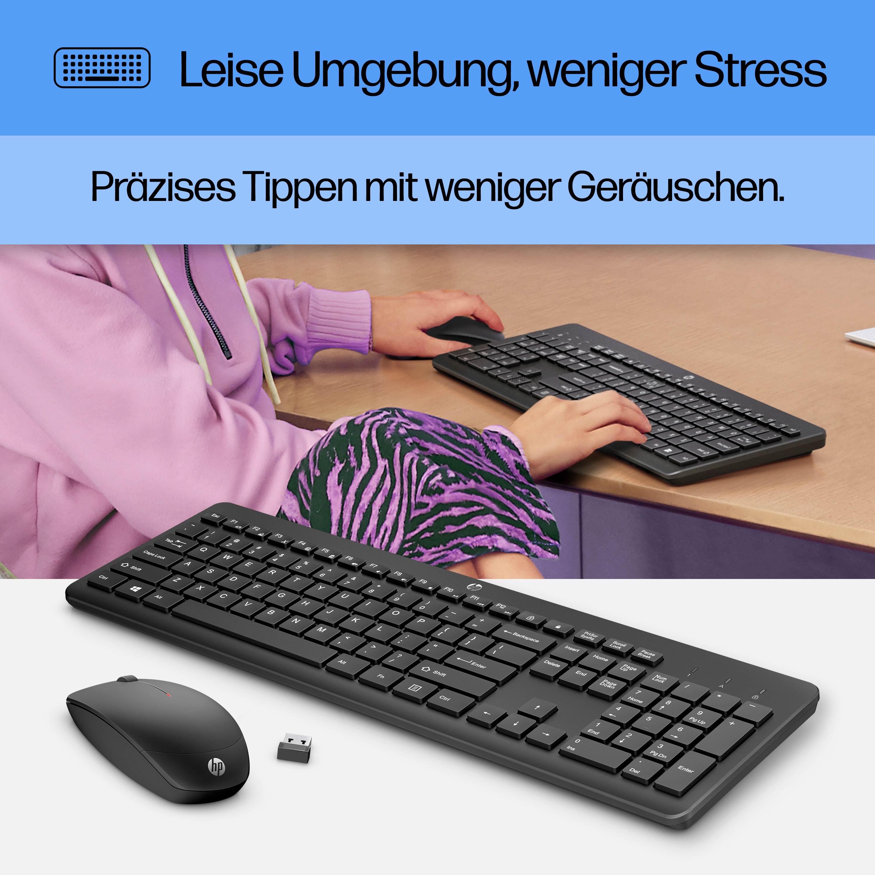HP 230 Tastatur-Maus-Set kabellos schwarz