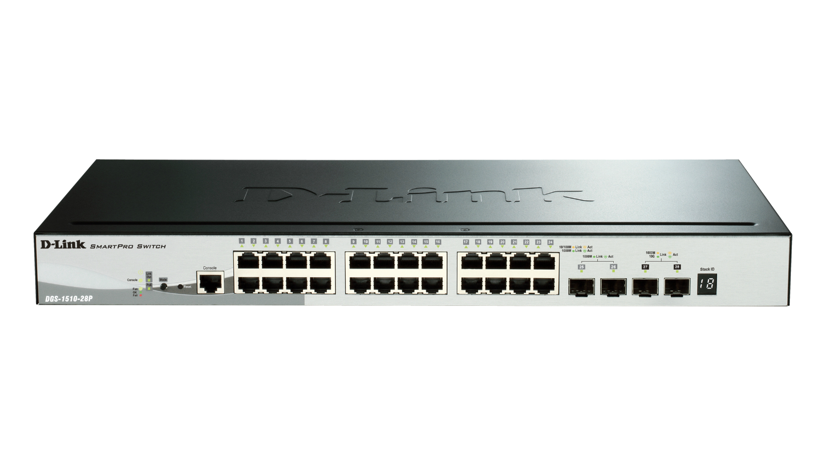 Switch 440mm D-Link DGS-1510-28P 2*SFP/2*SFP+/24*GE PoE retail