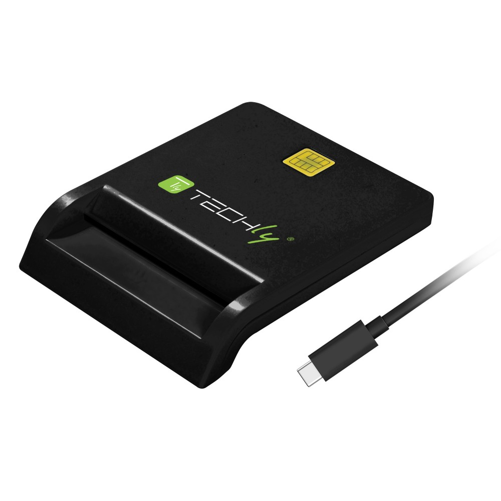 TECHLY Smart Card Reader USB-C Weiss Realtek RTS5169 Chipsatz mit Treiber CD entspricht den Speuifikationen von ISO 7816-1.2.3.4