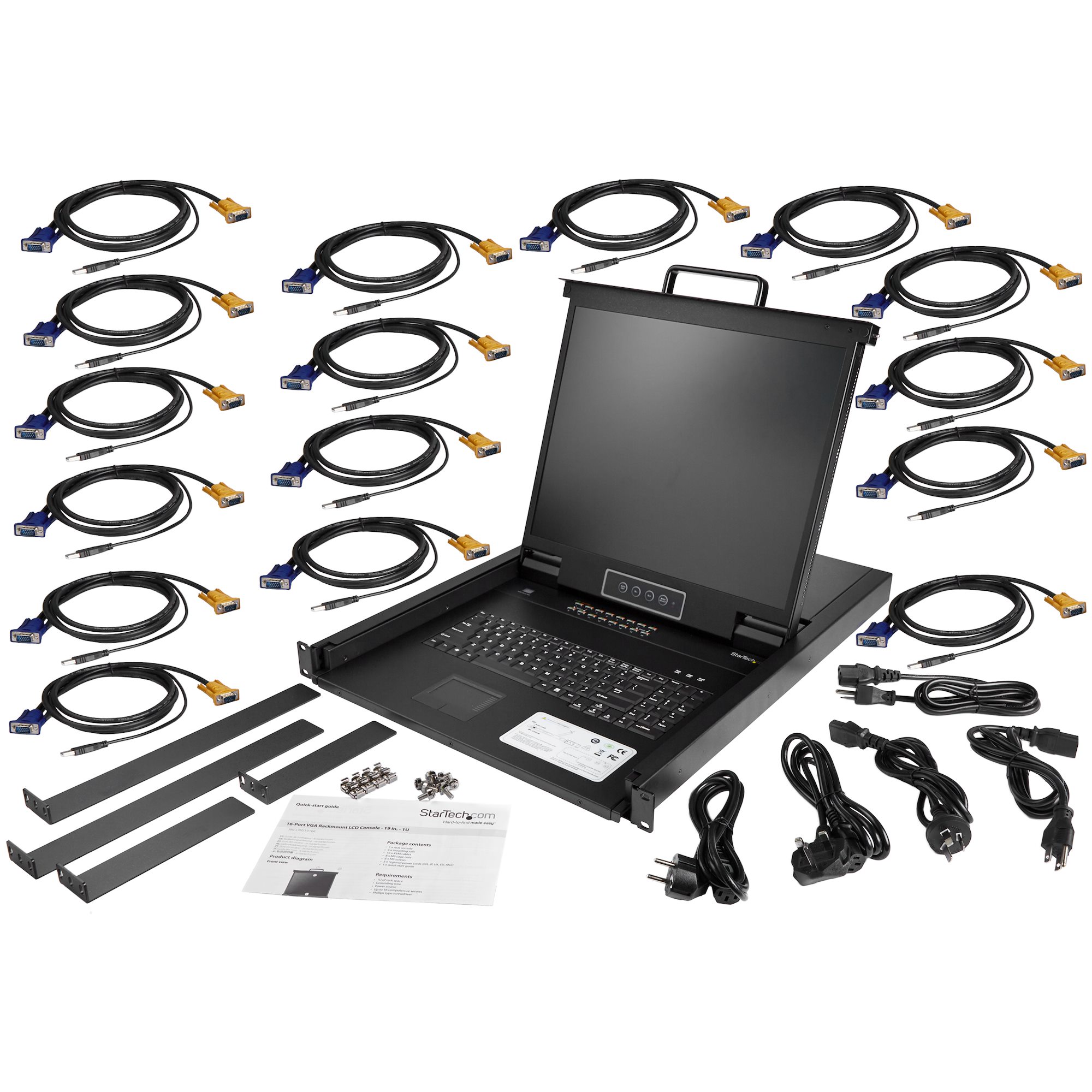 StarTech.com 16 Port Rack KVM Konsole 1 HE 48,3 cm LCD