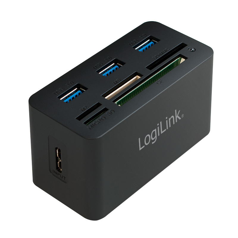 LogiLink USB 3.0-Hub mit AIO-Kartenleser - CR0042