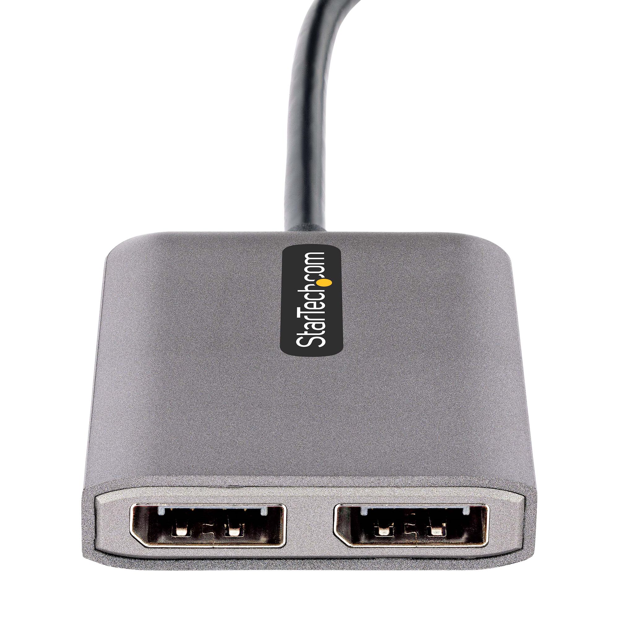 STARTECH.COM 2-Port USB-C MST Hub - USB-C auf DisplayPort Adapter/Splitter - USB-C Adapter/Hub Dual 4K Monitor mit DP1.4 - 30cm