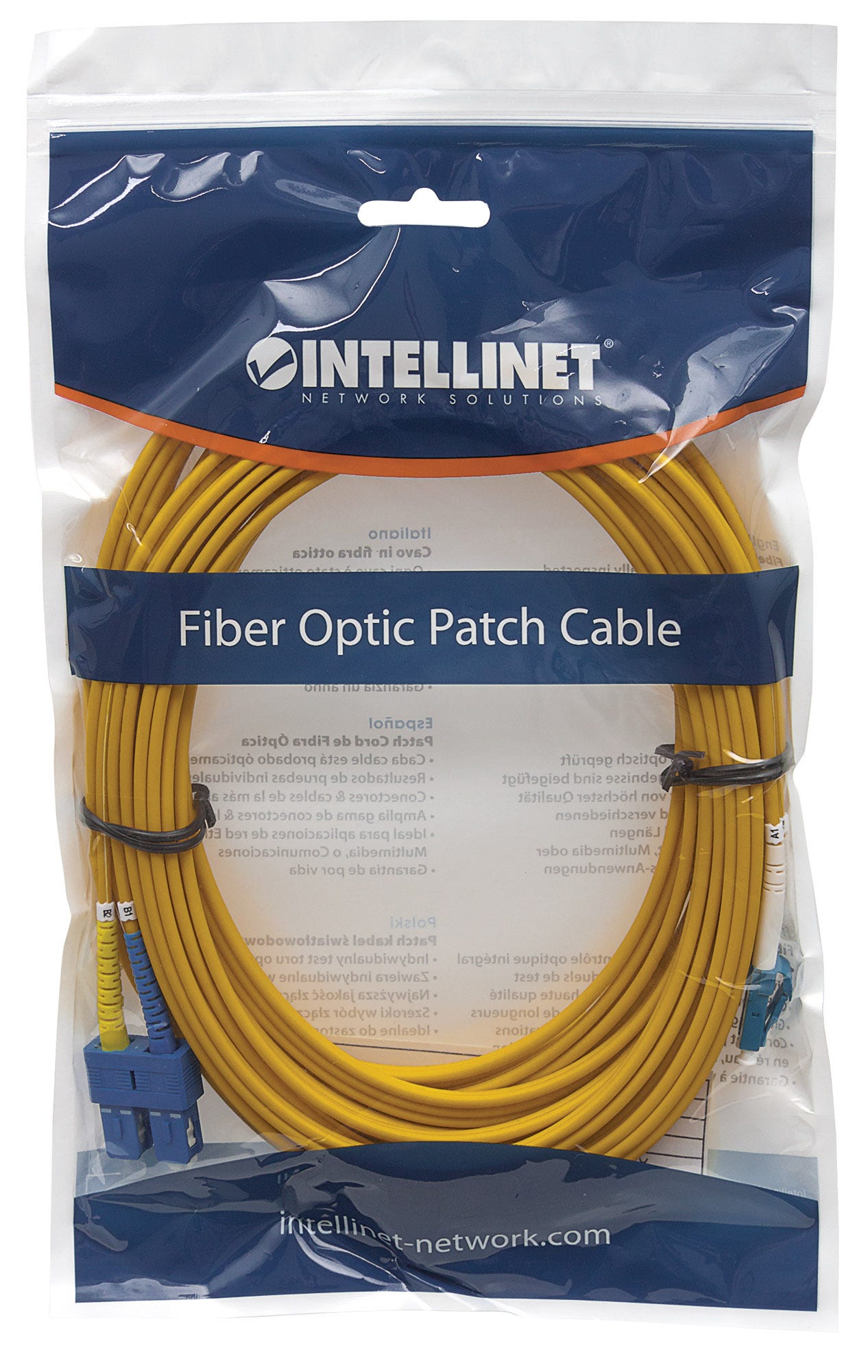 INTELLINET LWL Anschlusskabel LC/SC 1m Singlemode OS2 gelb