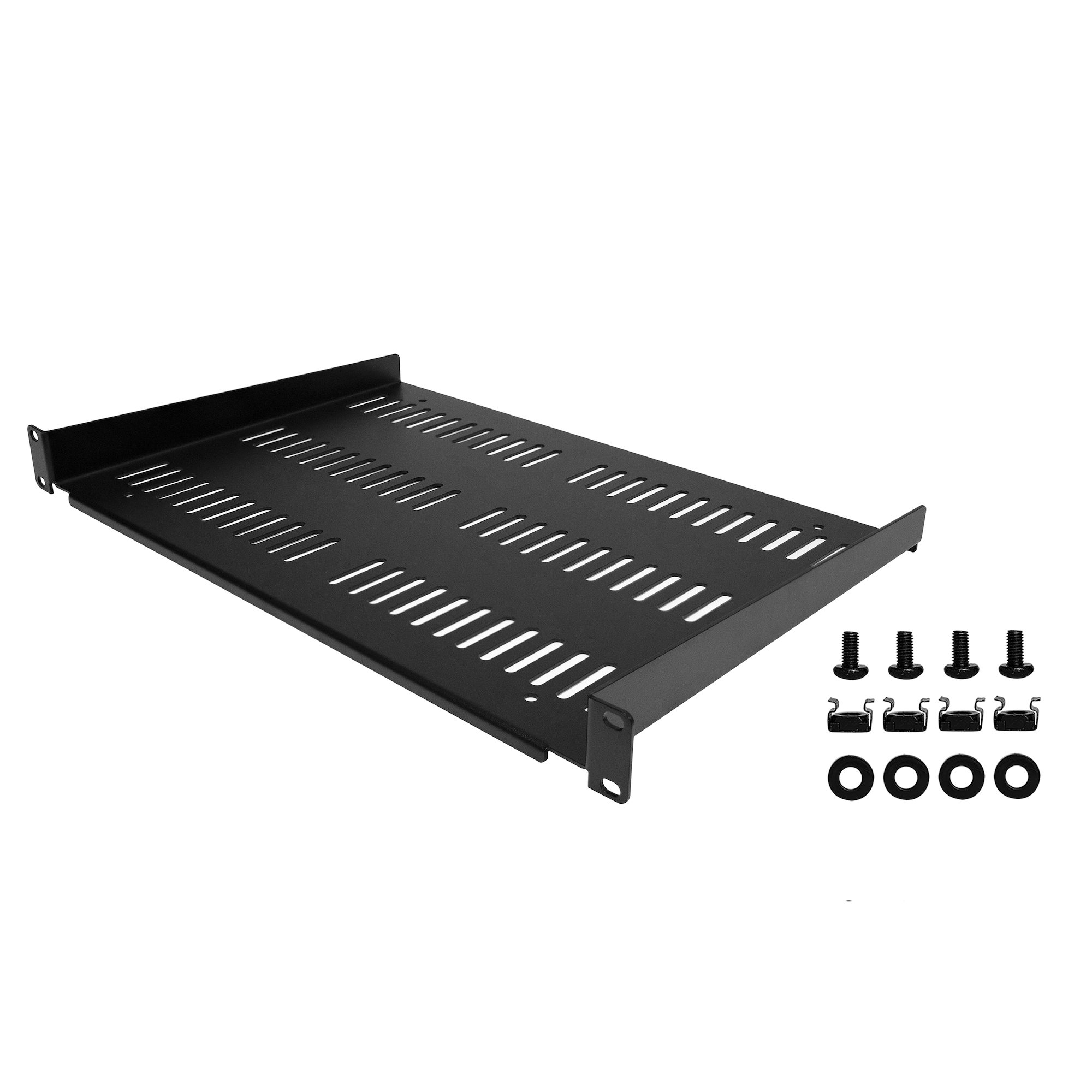 STARTECH.COM 1U Server Rack Shelf - Universal Vented Rack Mount Cantilever Tray for 19in Network Cabinet - Weight Capacity 55lb