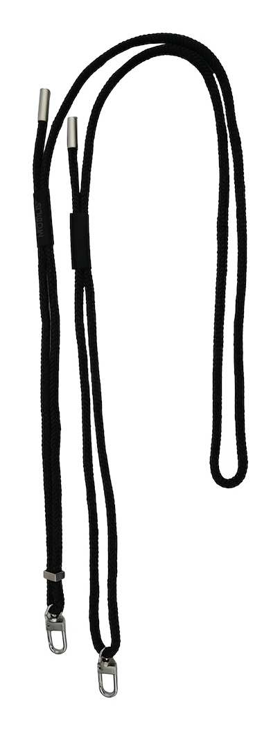 ADJUSTABLE LANYARD - BLACK - 2 ATTACHMENT POINTS 2 SOFT O-RINGS
