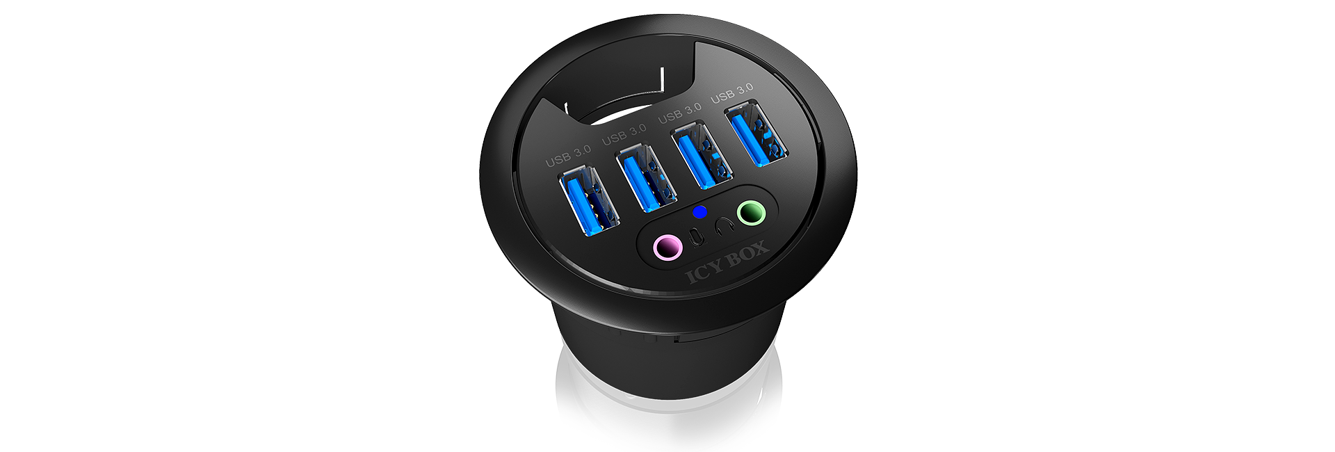 Hub 4-Port IcyBox USB 3.0 IB-Hub1403A Tisch-Hub mit Audio retail