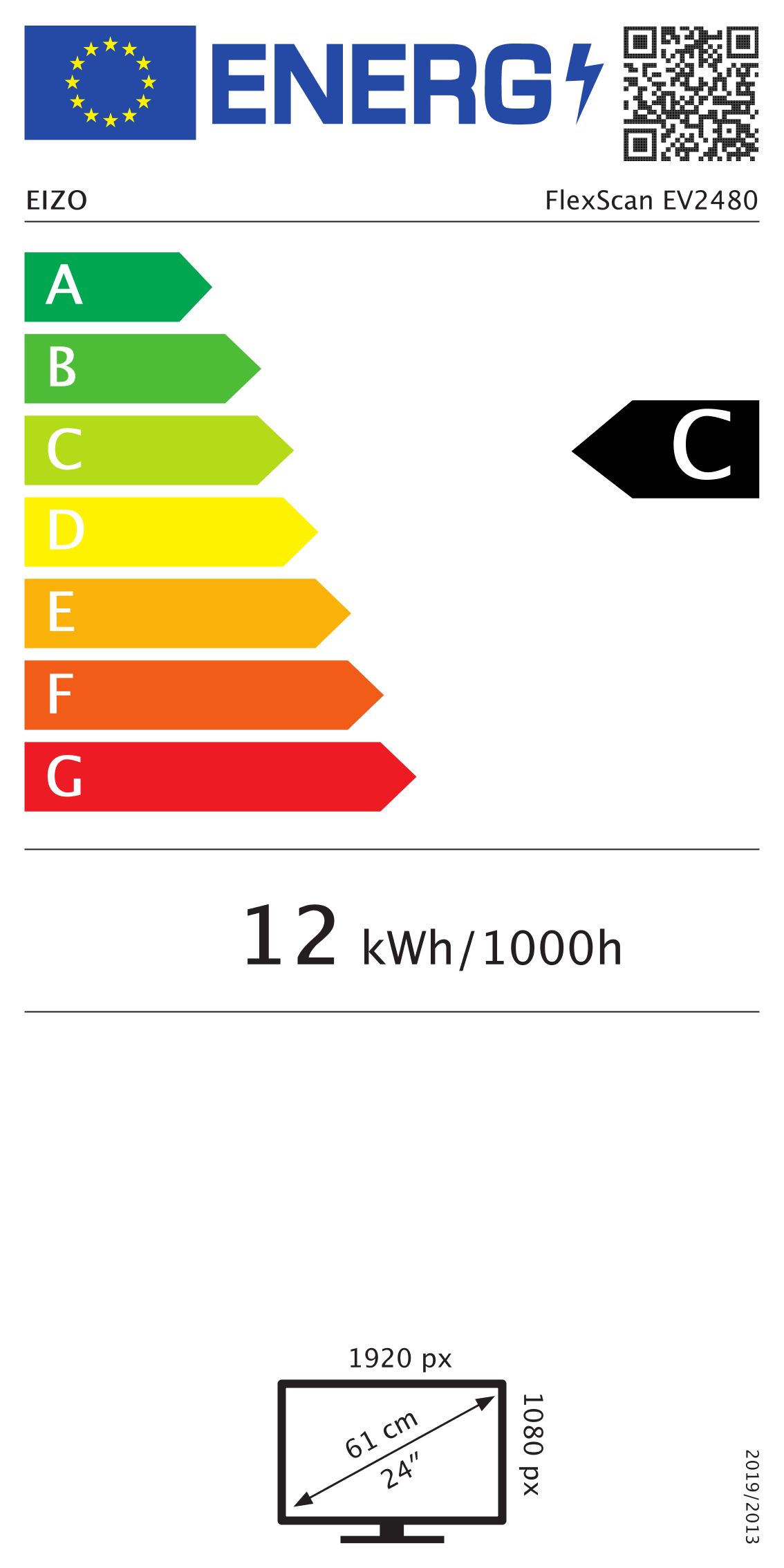 EV2480 24IN IPS LCD BLACK 920X1080 250 CD/SQM 1000:1