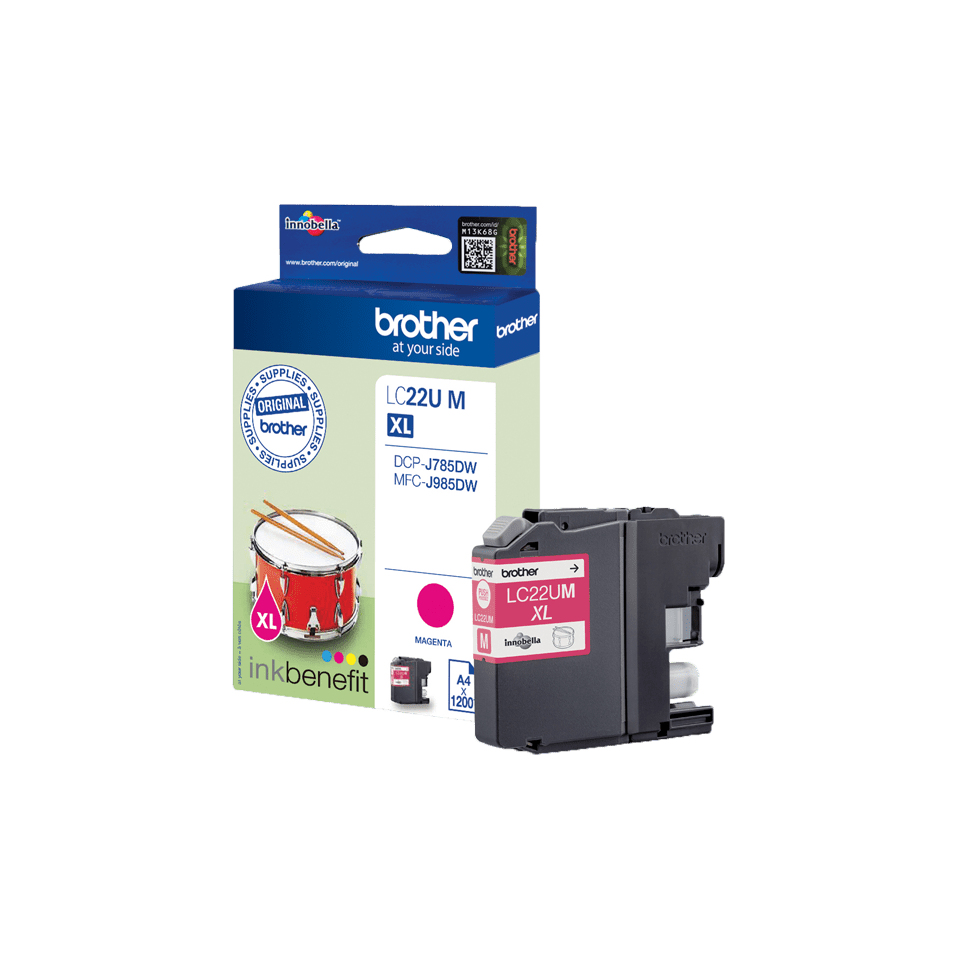 LC-22UM INK CARTRIDGE MAGENTA F/MFC-J985DW 1200 PGS STD 24711