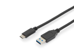DIGITUS USB 2.0 Anschlusskabel Typ C -A St/St 1.0m, sw