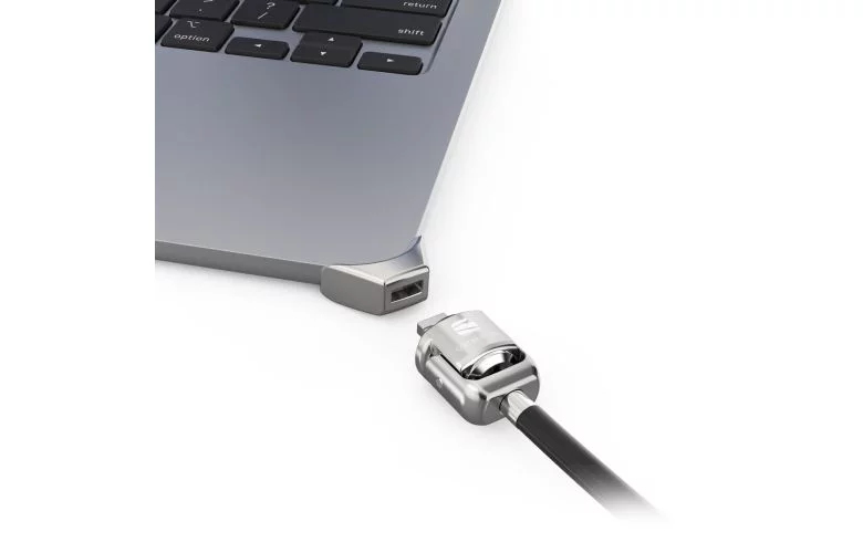 LEDGE LOCK ADAPTER FOR MACBOOK AIR 13IN M2-M4 KEYED LOCK SILVER