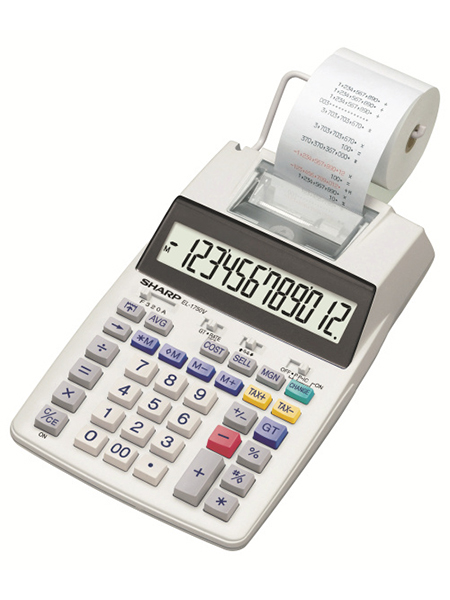 SHARP EL-1750V Tischrechner druckend lichtgrau