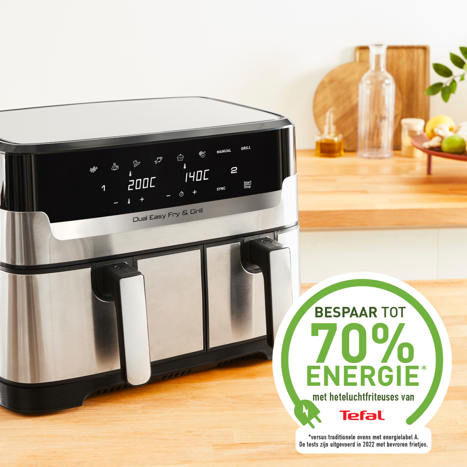 Tefal EY905D Easy Fry & Grill Dual Heißluftfritteuse ede