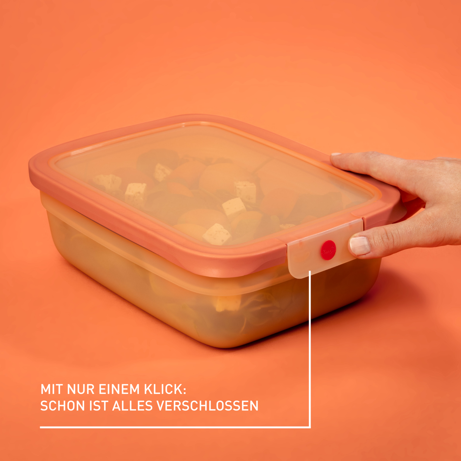 emsa Frischhaltedose ONECLICK 8,5 cm hoch orange 2,3 l, 1 St.