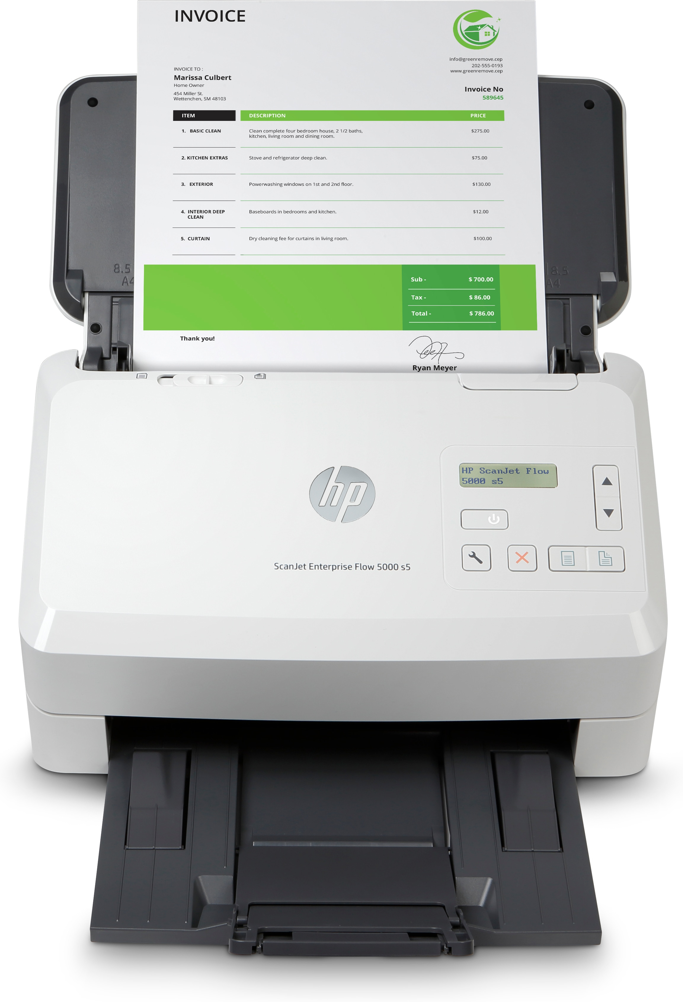 HP ScanJet Enterprise Flow 5000 s5 Document scanner CMOS CIS Duplex 216x3100mm 600dpix600dpi 65ppm ADF 80sheets 7500scans