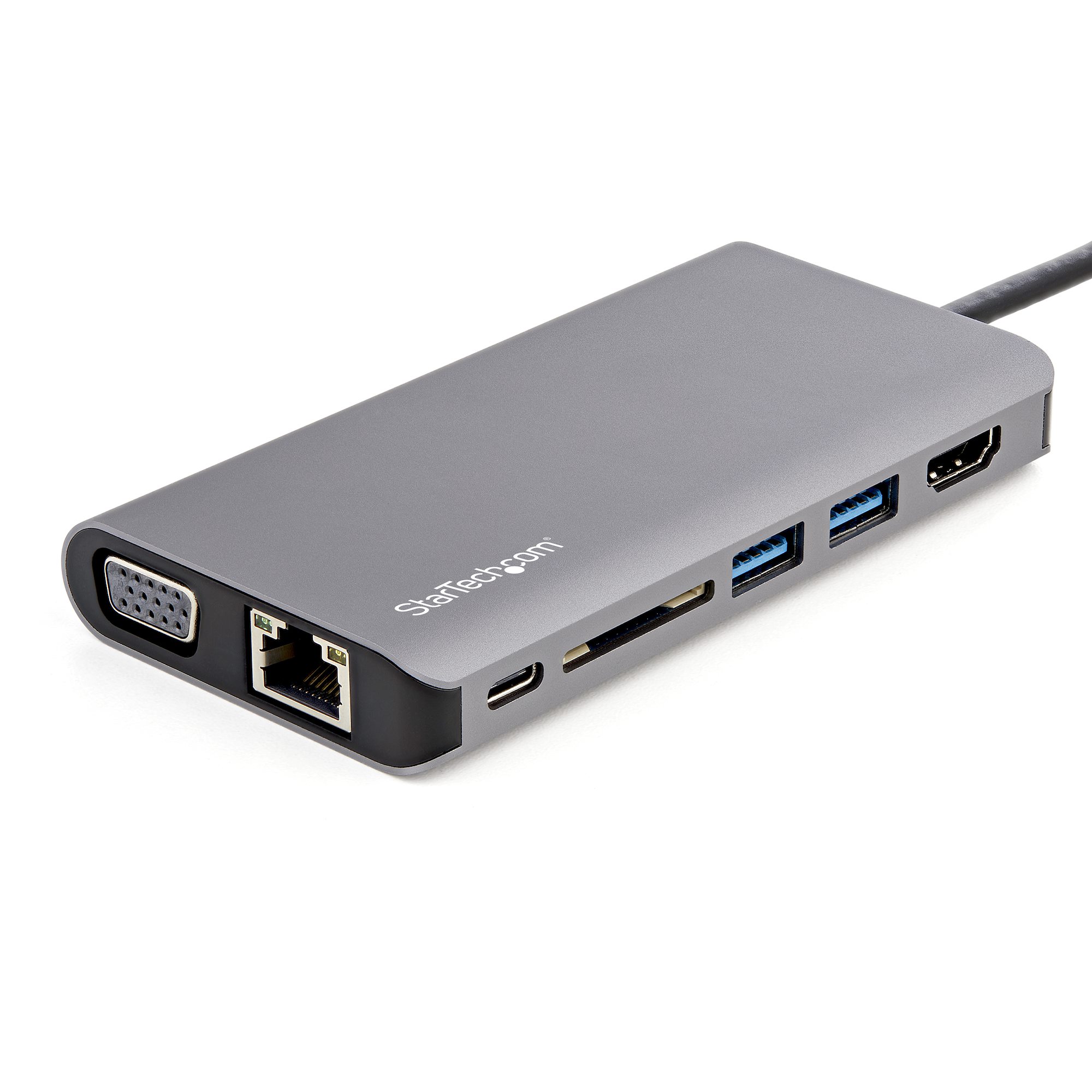 STARTECH.COM USB-C Multiport Adapter - HDMI / VGA - PD - SD - Ethernet - Audio - 30cm Cable - USB-C Mini Dock - Mac & Windows