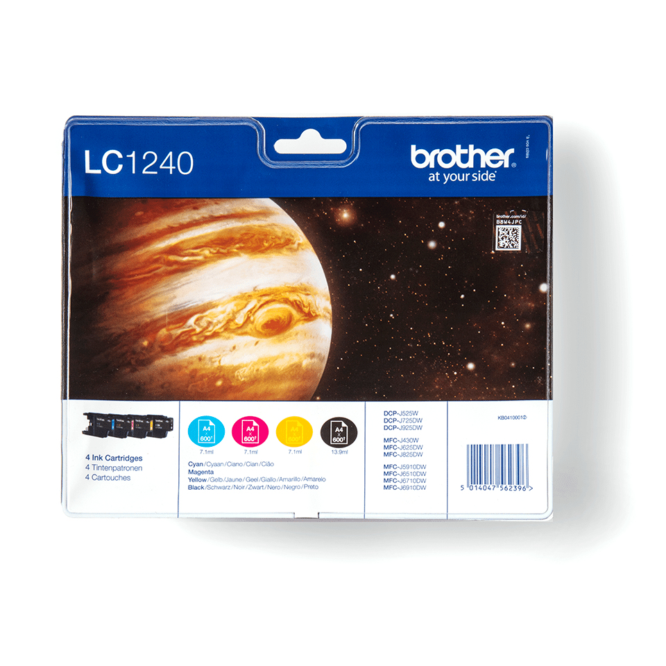 brother LC-1240BK/C/M/Y schwarz, cyan, magenta, gelb Druckerpatronen, 4er-Set